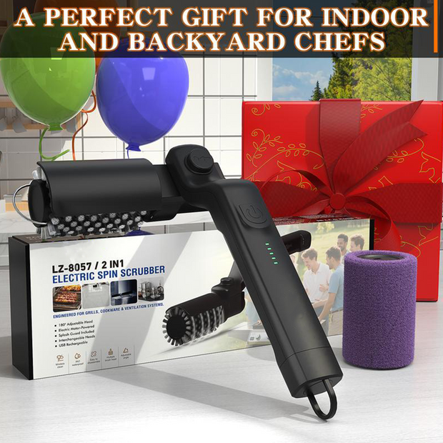 Electric BBQ Grill Brush Cordless and Rechargeable Stainless Steel Bristles