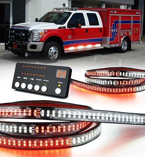 70" Dual-Row LED Strobe Strips - 864 LED Emergency Vehicle Lights