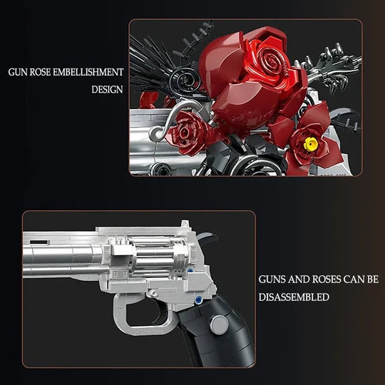 Creative Rose Revolver MOC – 631 PCS Floral Gun Building Set