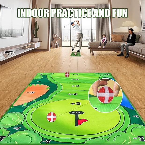 Family Golf Training Mat - Complete Chipping Game Set for All Levels