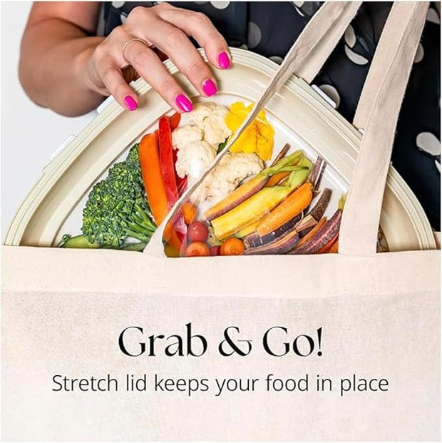 Reversible Lid Snack Trays - BPA-Free, Rectangle Meal Prep Containers