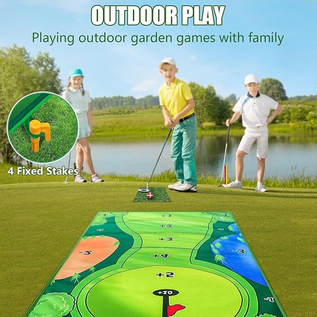 Family Golf Training Mat - Complete Chipping Game Set for All Levels