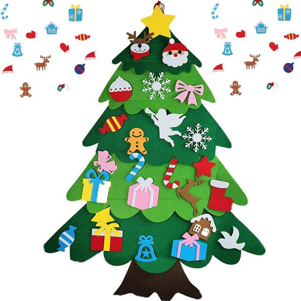Interactive Felt Christmas Tree Set – Fun DIY Holiday Decoration for Kids & Families
