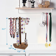 Custom Engraved Baseball & Softball Drip Necklace Display Stand – Wooden Stacking Ring & Necklace Organizer