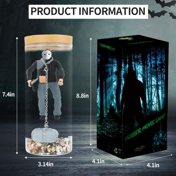 Horror Movie Collectible Water Lamp - Multi-Color LED Night Light with Figure