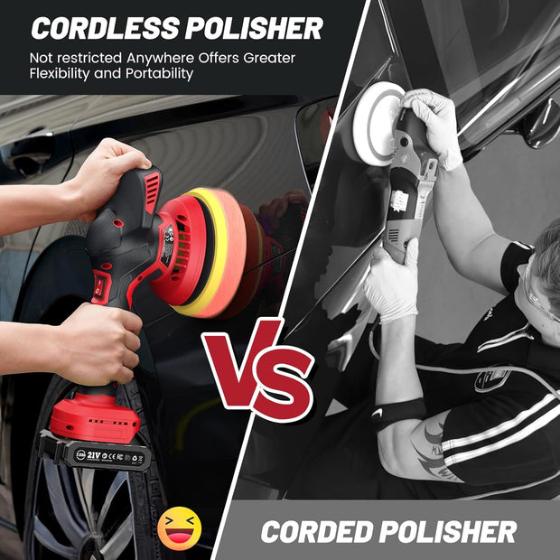 Cordless Car Buffer Polisher kit w/ 2x2000mAh 21V Batteries