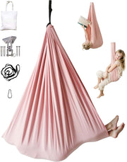 Indoor/Outdoor Double-Layer Cotton Sensory Compression Swing with 360° Swivel Hardware