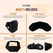 3-in-1 Travel Sleep Support System – Memory Foam Neck Pillow, Adjustable Eye Mask