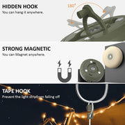 Rechargeable 4-in-1 Camping String Light with 8 Modes, USB Charging, & Quick Storage