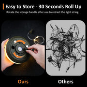 Rechargeable 4-in-1 Camping String Light with 8 Modes, USB Charging, & Quick Storage