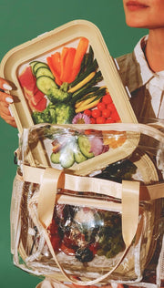 Reversible Lid Snack Trays - BPA-Free, Rectangle Meal Prep Containers