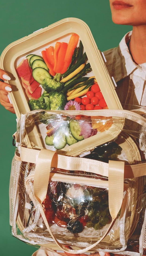 Reversible Lid Snack Trays - BPA-Free, Rectangle Meal Prep Containers