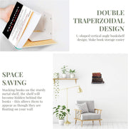 4-Pack Invisible Floating Bookshelves | Heavy-Duty Wall-Mounted Metal Book Organizer