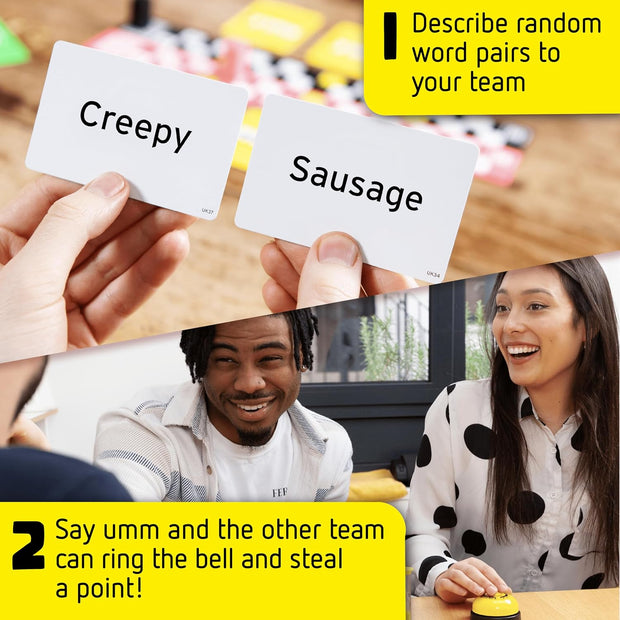 No-Hesitation Word Game – Fast-Paced Family Party Game with Bell & Challenge Cards