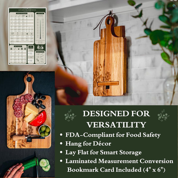 Wooden Kitchen Countertop Cookbook Stand – Reversible Wooden Cookbook Holder with Cooking
