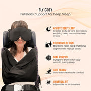 3-in-1 Travel Sleep Support System – Memory Foam Neck Pillow, Adjustable Eye Mask