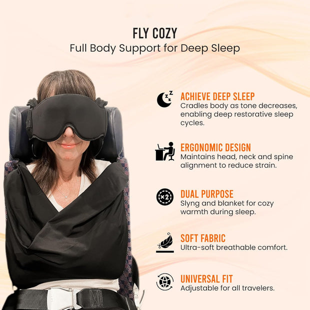 3-in-1 Travel Sleep Support System – Memory Foam Neck Pillow, Adjustable Eye Mask