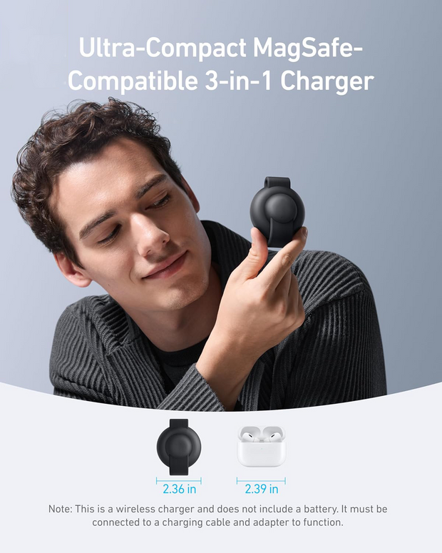 3-in-1 Foldable Wireless Charging Station – Qi2 15W for iPhone, AirPods & Apple Watch