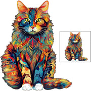 Color-Changing Cat Wooden Puzzle – Premium Eco-Friendly Jigsaw for Relaxation