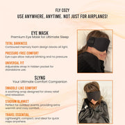 3-in-1 Travel Sleep Support System – Memory Foam Neck Pillow, Adjustable Eye Mask