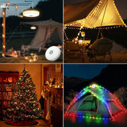 Rechargeable 4-in-1 Camping String Light with 8 Modes, USB Charging, & Quick Storage