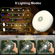 Rechargeable 4-in-1 Camping String Light with 8 Modes, USB Charging, & Quick Storage