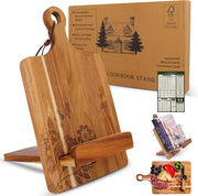 Wooden Kitchen Countertop Cookbook Stand – Reversible Wooden Cookbook Holder with Cooking