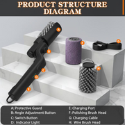 Electric BBQ Grill Brush Cordless and Rechargeable Stainless Steel Bristles