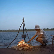 Stainless Steel Tripod Plate | Heavy Duty Fire Pit Cooking and Shelter Support Tool