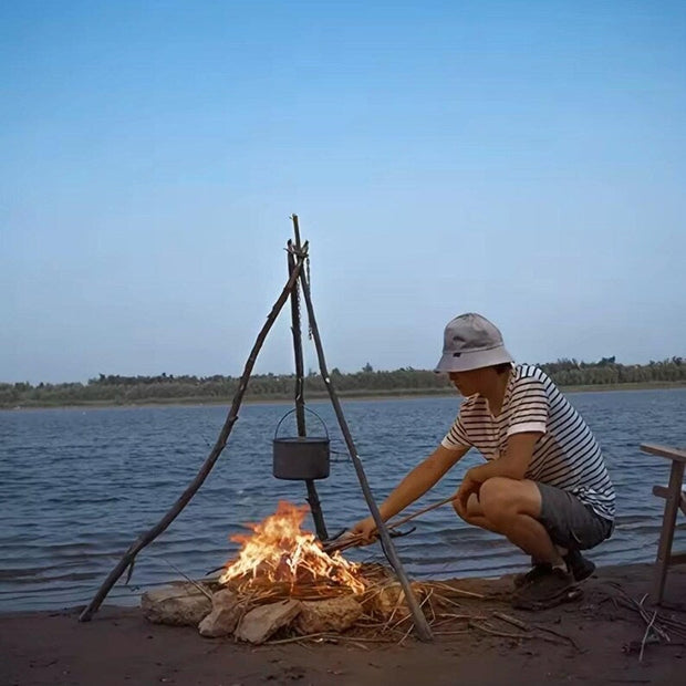 Stainless Steel Tripod Plate | Heavy Duty Fire Pit Cooking and Shelter Support Tool