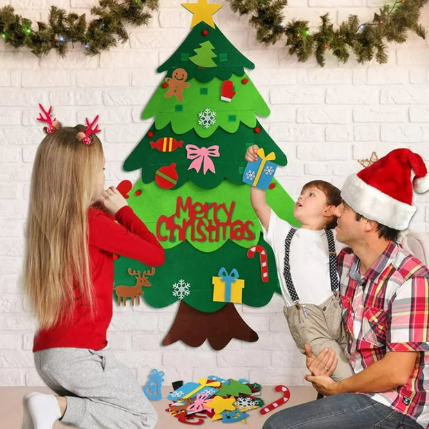 Interactive Felt Christmas Tree Set – Fun DIY Holiday Decoration for Kids & Families